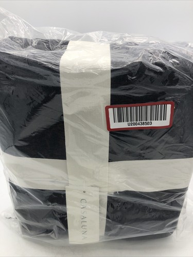 Casaluna King Duvet Set Black Cotton/ Cashmere