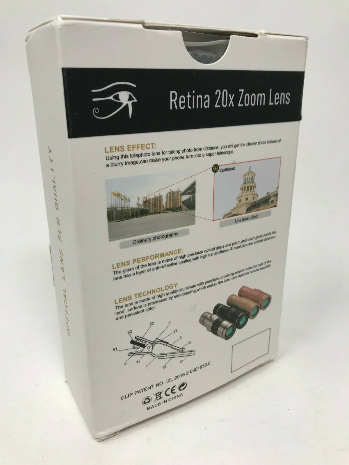 Retina Telephoto Cell Phone Lens 20x Zoom 4K HD Lens HX-1805