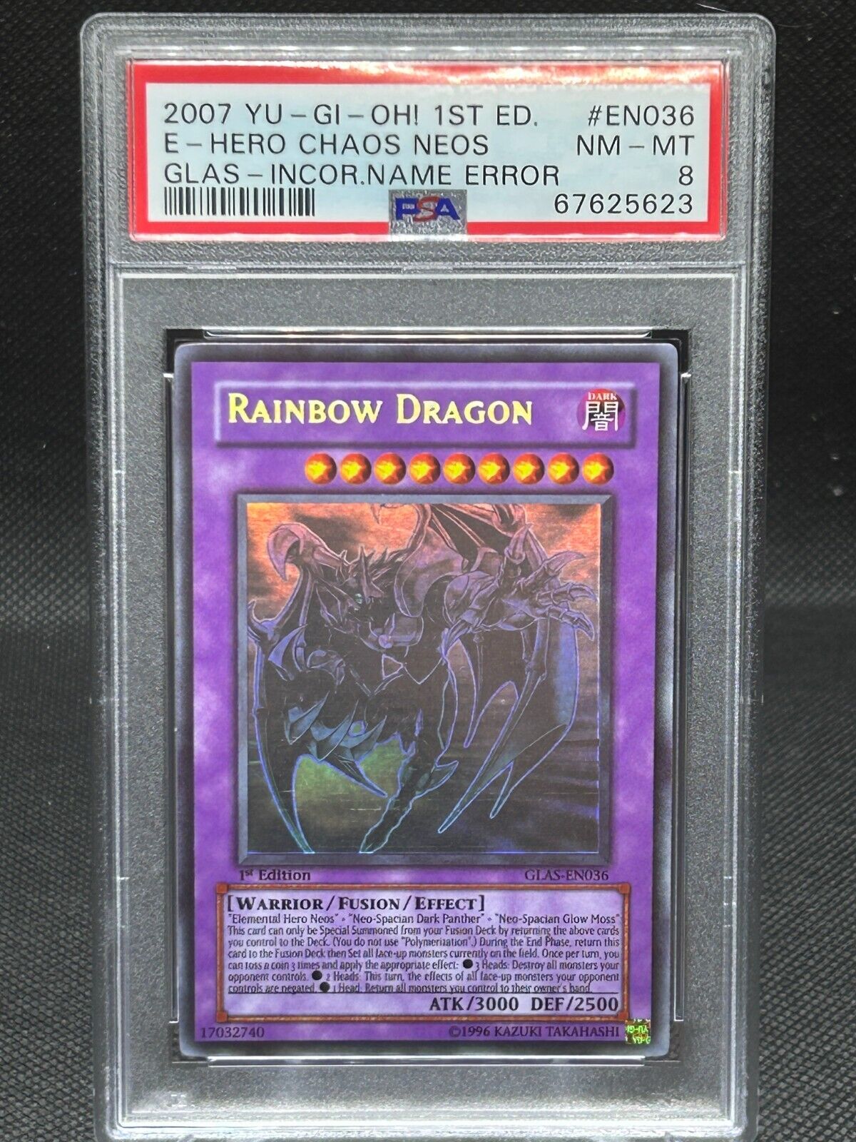2007 Yu-Gi-Oh! 1st Edition Chaos Neos Rainbow Dragon ERROR 2007 Yu-Gi-Oh! 1st Edition Chaos Neos Rainbow Dragon ERROR