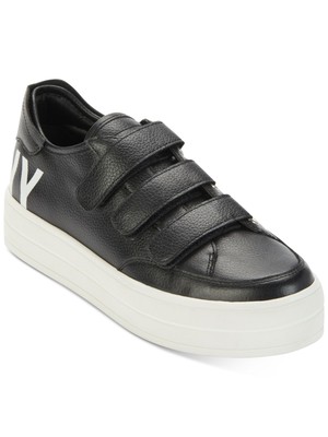 

DKNY Womens Grey Logo Savi Кожаные спортивные кроссовки на платформе с круглым носком, Серый, K3940126