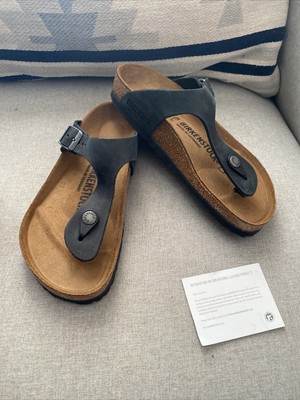 Birkenstock gizeh black oiled leather cheap