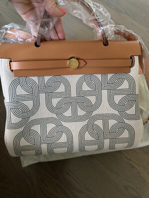 Hermes Herbag Zip 31 gris Meyer/ecru /beige nature Authentic. New bag.