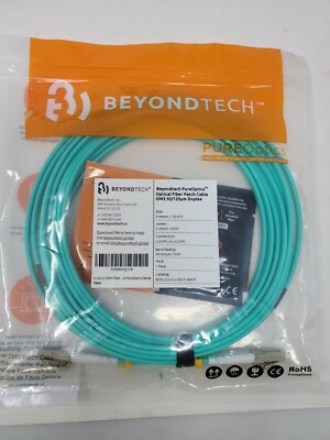 BeyondTech 5 Meter 3.0mm LC/UPC to LC/UPC PureOptics Optical Fiber Patch Cable 