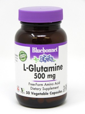 Bluebonnet L-глютамин 500 мг 50 растительных капсул