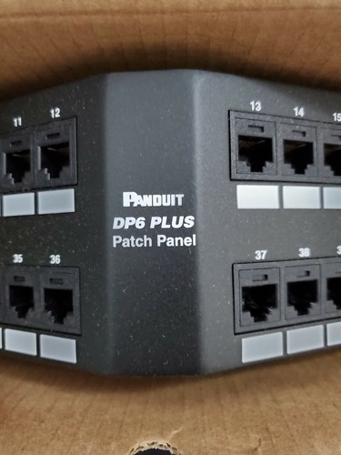 PANDUIT DP6 Punchdown Patch Panel, Category 6, Angled, 48 Port, 2RU, DPA48688TGY