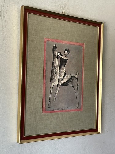 MARINO MARINI HORSE & RIDER LITHOGRAPH 1953 VINTAGE MODERN ITALIAN CUBIST CUBISM