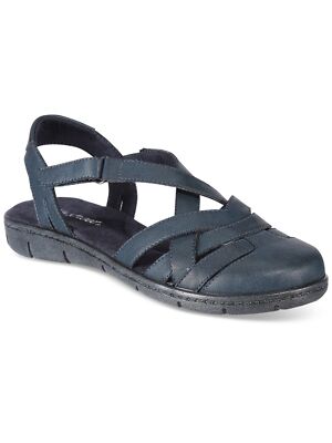 

EASY STREET Женские темно-синие сандалии Garrett на танкетке с ремешками и ремешками с ремешком на пятке 7,5 WW, Navy, GARRETT