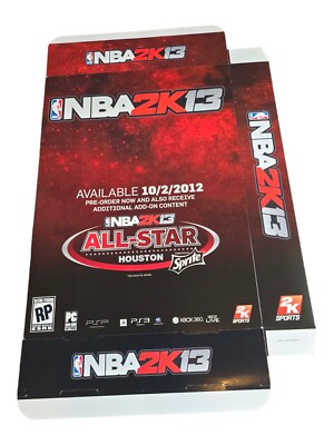 NBA 2K13 All-Star Houston Edition Gamestop Box Display XBOX PSP PS3 16x11 1/2''