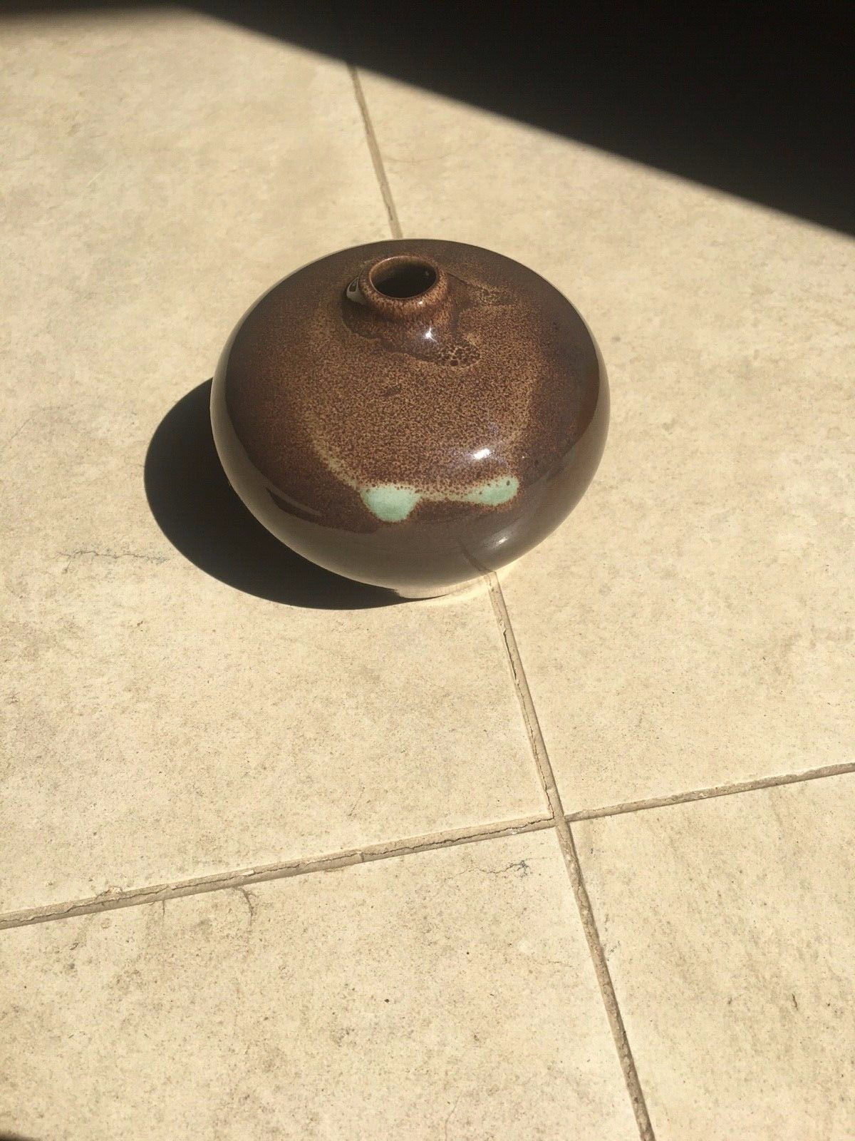 Vintage Laslo For Mikasa Japan Brown Glaze Stoneware Bud Vase