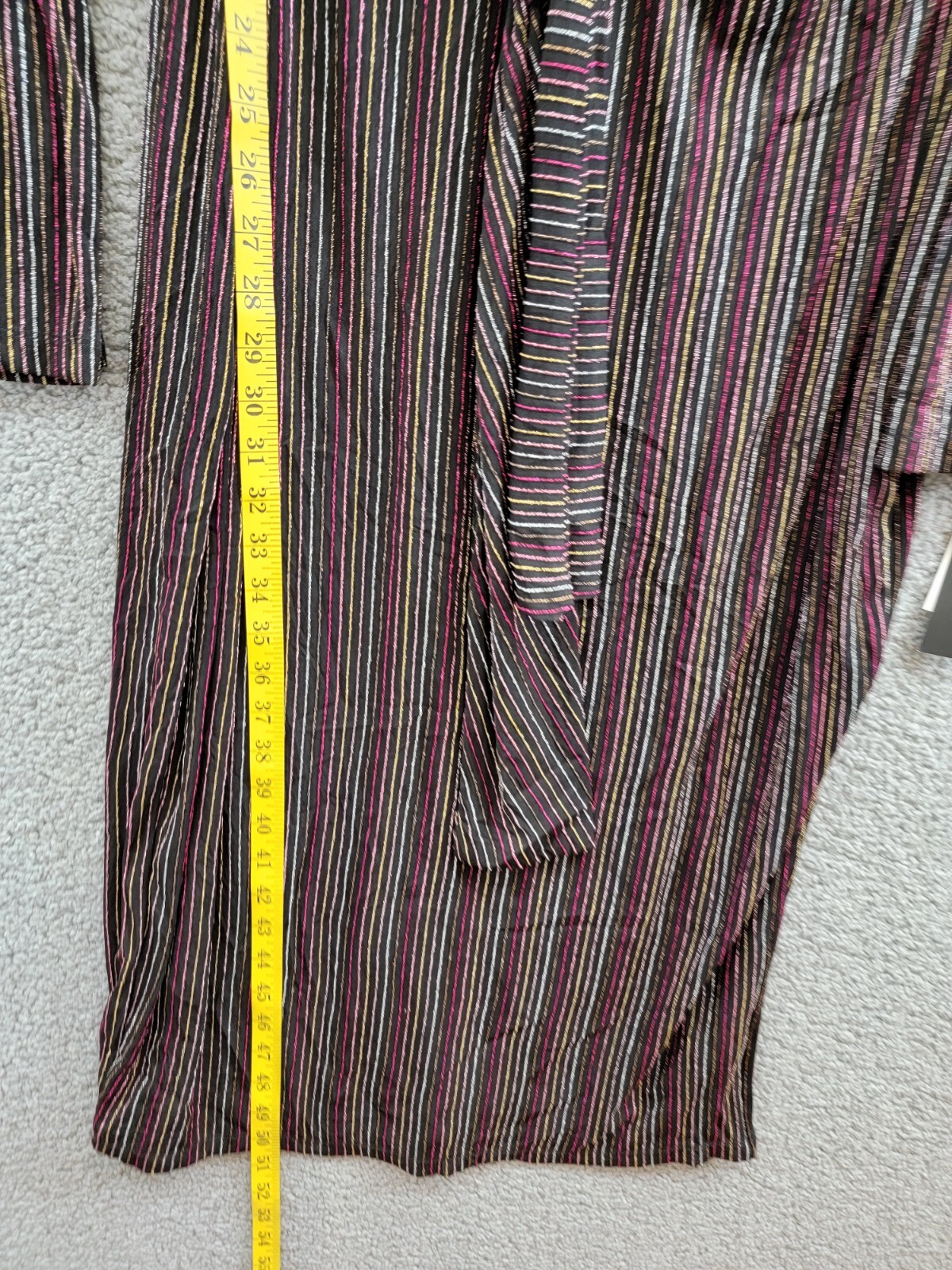 French Connection Paula Keyhole Midi Dress Women's XL Blackout Multi Round Neck - Picture 8 of 16