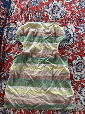 Aerie NWT Linen Blend Sundress Mini Cut Out Sides Stripes XS Beach Spaghetti Str