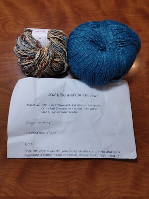 Mixed Lot  1 Skein Trendsetter Yarns CIN CIN #39 And 1 Skein Plymouth Kid Gloss