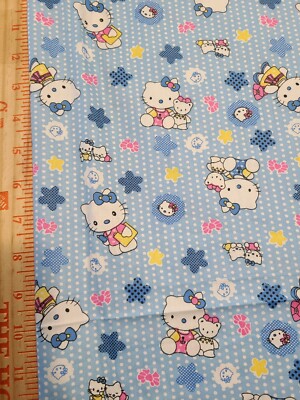 Hello Kitty Cotton Fabric 58'' Wide By The Yard By Emijane