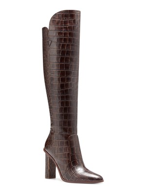 

Женские коричневые кожаные модельные сапоги VINCE CAMUTO на блочном каблуке с застежкой-молнией, Коричневый, VC-PALLEY