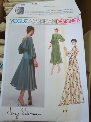Vintage 1970s Vogue Sewing Pattern Women's DRESS 2193 by Jerry Silverman Size 12
