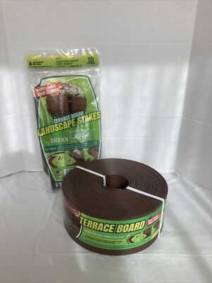 Master Mark 4 In. H. x 40 Ft. L. Brown Terrace Board Lawn Edging With 10 Stakes