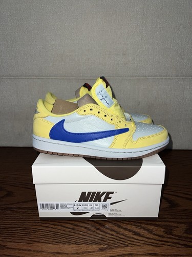 Pre-owned Jordan Travis Scott X Air  1 Retro Og Sp Low Canary Dz4137-700 Us Size 7w/5.5m✅ In Yellow