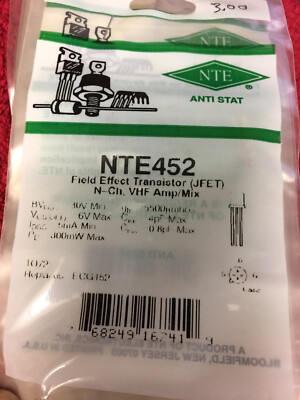 NTE452  FIELD EFFECT TRANSISTO JFET N-CH VHF AMP MIX