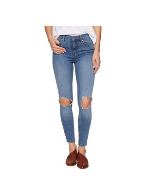 

Женские синие рваные джинсы скинни FREE PEOPLE 29л, Синий, OB583769L
