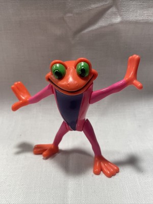 Rain Forest Cafe Orange Pink Neon Tree Frog PVC Toy Figure BPA Free
