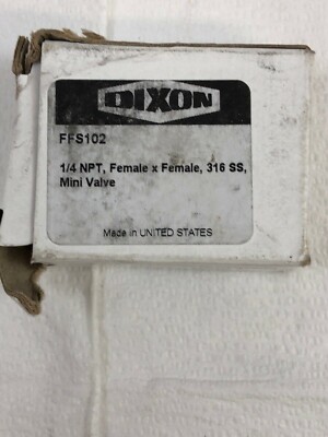 DIXON VALVE & COUPLING FFS102 Mini Needle Valve Female to Female,1/4''