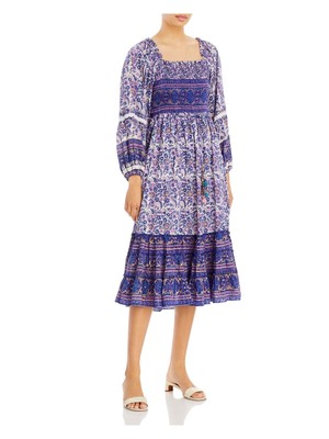 

Женское синее пуловерное платье BELL с пышными рукавами Midi Fit + Flare Dress, Синий