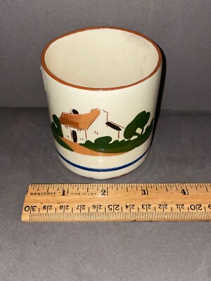 VINTAGE DARTMOUTH ENGLAND MOTTOWARE POTTERY CUP TO THINE OWN SELF BE TRUE