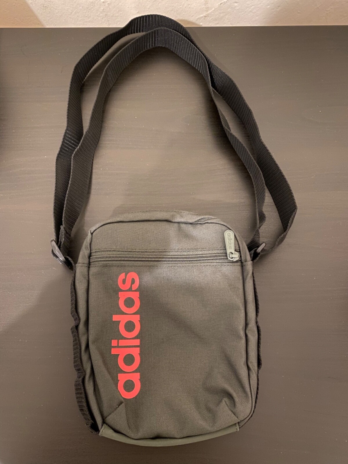 Adidas black gray side cross body pouch back pack bag 9x8x1