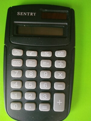 SENTRY DUAL POWER CALCULATOR (CA338) BLACK SOLAR BATTERY OPERATED