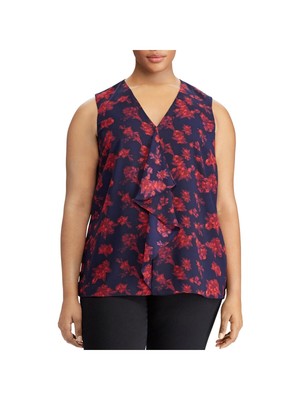 

LAUREN RALPH LAUREN Женская темно-синяя блузка без рукавов на подкладке Wear To Work Plus, Navy