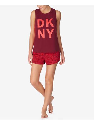 Шорты для отдыха без рукавов без рукавов DKNY Maroon L