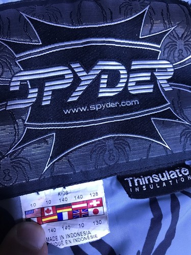 Spyder Insulated Ski/Winter Jacket Parka Kid's Size 10 - Color Gray Black Yellow