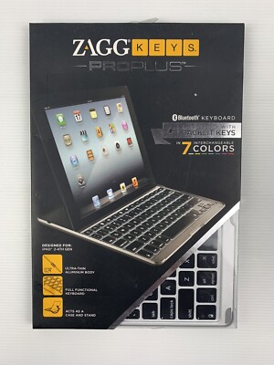 ZAGG KEYS PROPLUS Keyboard Bluetooth Silver for iPad 2 3rd 4th Gen - New In Box