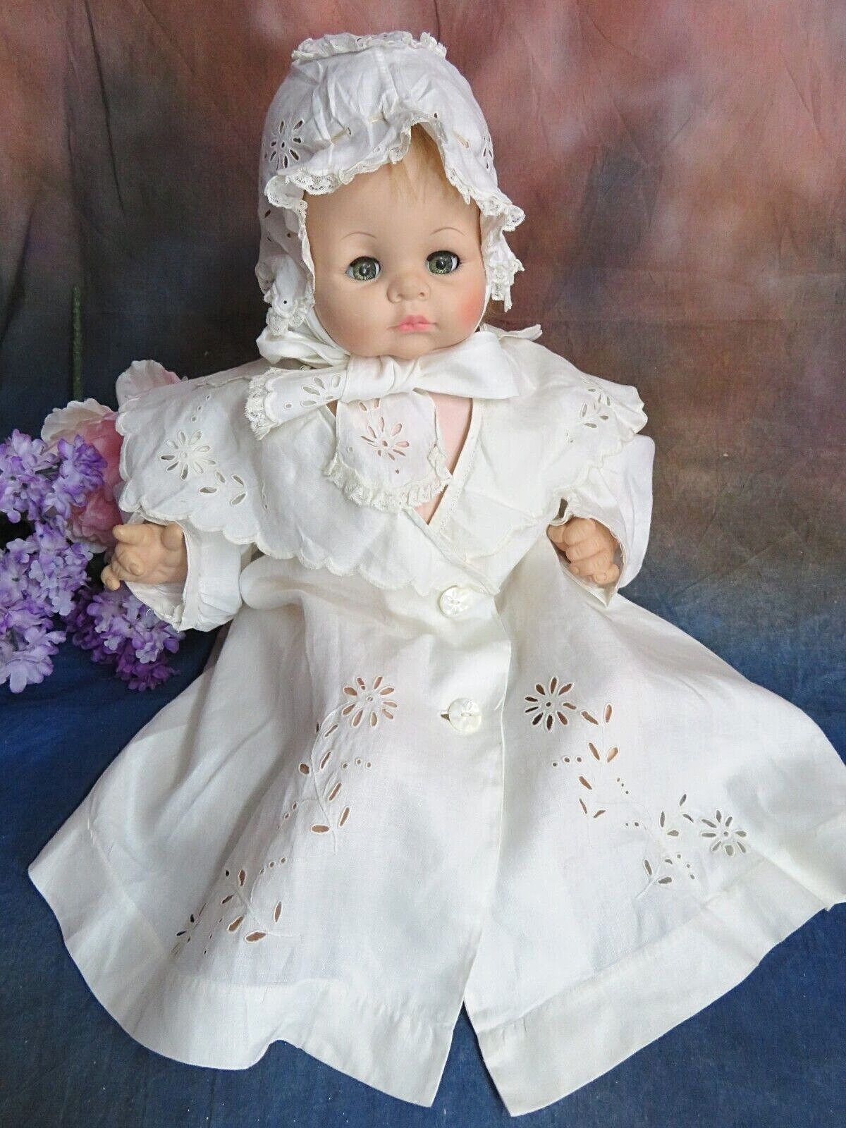 アンティークベビードール ANTIQUE original VICTORIAN Edwardian BABY doll CLOTHES Linen