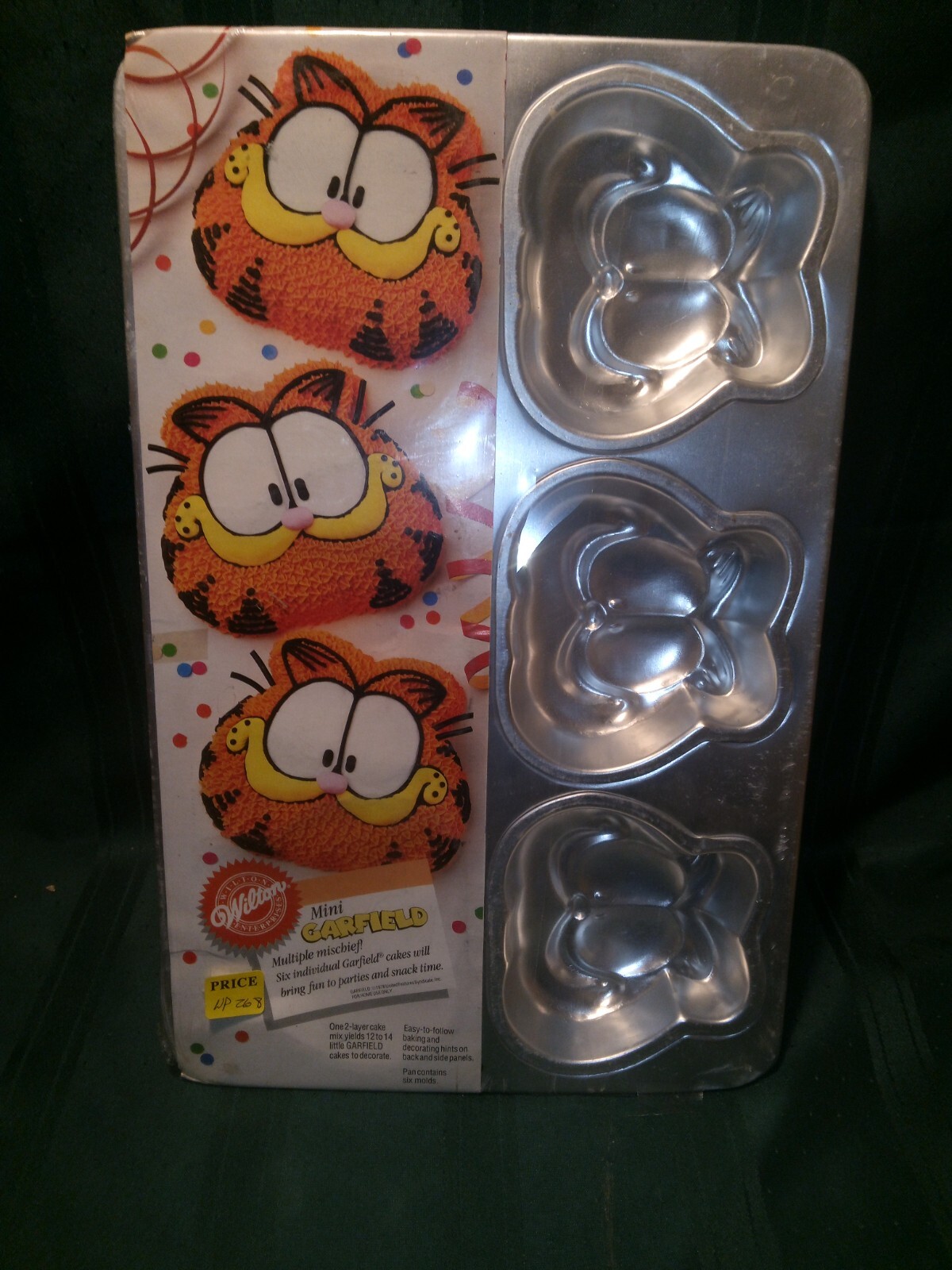 テディ Mini Garfield The Cat 6 Face Cake Molds Baking Pan (1992) by