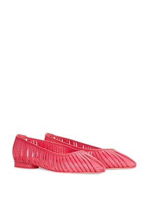

CULT GAIA Женские слипоны на плоской подошве с заостренным носком Camellia Pink Raffia Padded Leena, Розовый, FL1834SH