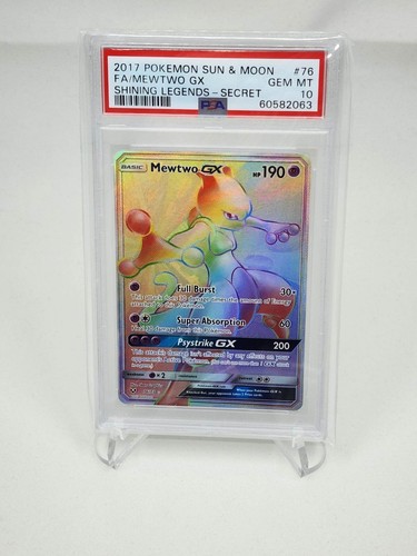 PSA 10 Mewtwo GX Shining Legends 2017 Rainbow Secret Rare PSA 10 Mewtwo GX Shining Legends 2017 Rainbow Secret Rare