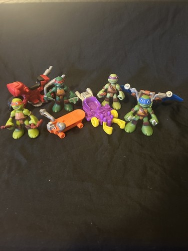 Teenage Mutant Ninja Turtles Half Shell Heroes Figure Lot With Vehicles TMNT