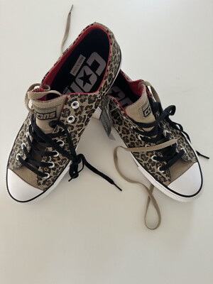 Size 12- Converse Chuck Taylor Pro OX Low Leopard Khaki 163251C Rare