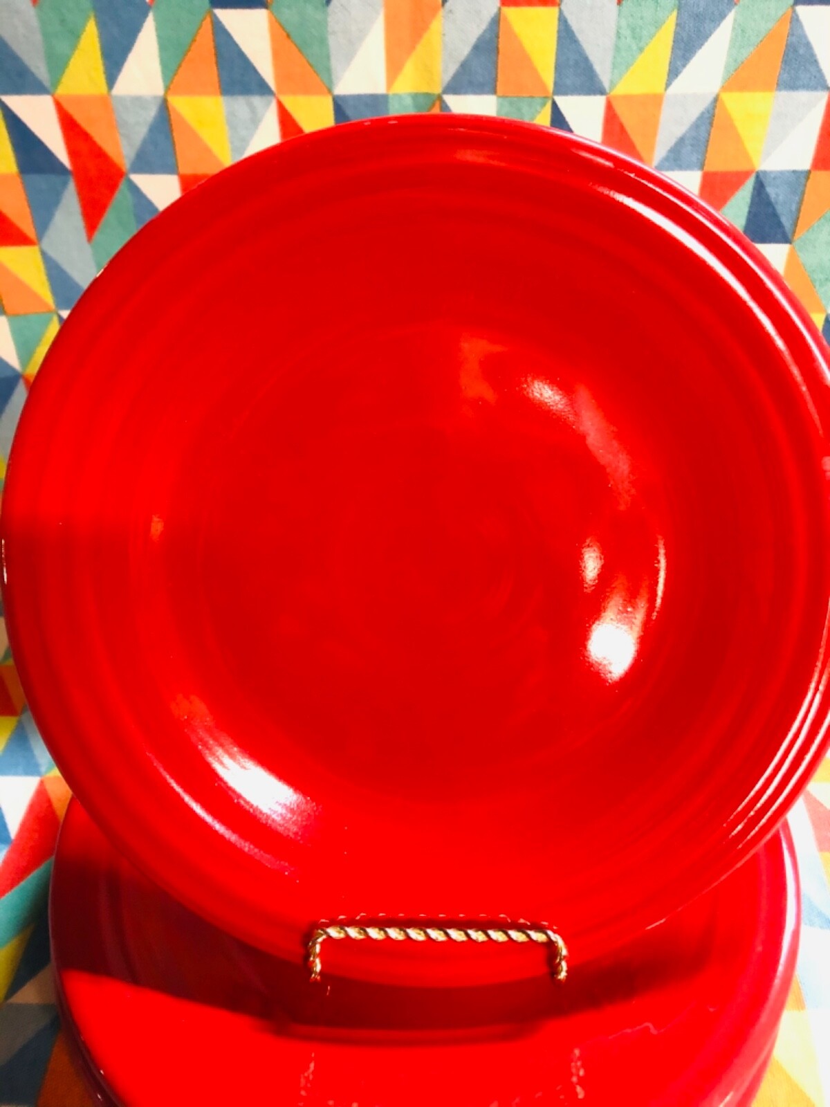 NEW SCARLET RED SET 4 FIESTAWARE 10.5” DINNER PLATES FIESTA FREE SHIPPING