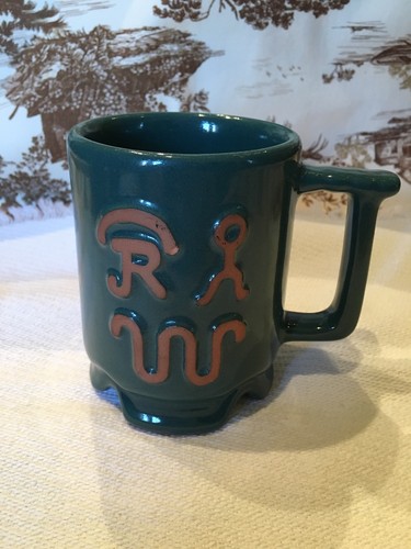 3 Frankoma  C1 Mugs 2-Thunderbird pattern & 1 Famous Ranch Brand!