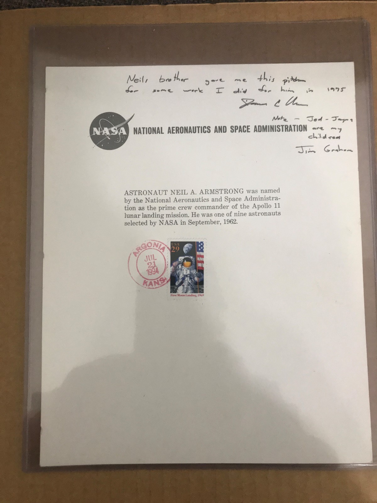 Neil Armstrong signed photo DNA/PSA Authenticated