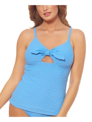 

JESSICA SIMPSON Женский светло-голубой купальник с завязками спереди Tankini Rose Bay Swimsuit Top, Light blue