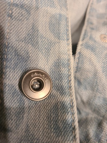 Pre-owned Coach $750  Logo Signature Washed Denim Men Jeans Jacket 48 Limited Edition In Blue