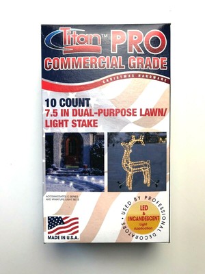 Titan Pro Commercial 10ct Dual-Purpose Lawn/Light Stakes 7.5'' Christmas Decor