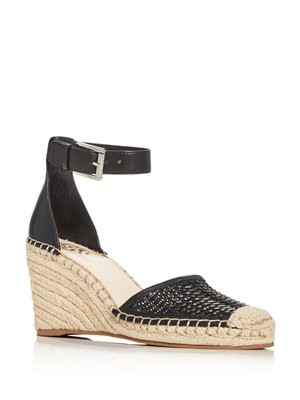 

VINCE CAMUTO Женские черные эспадрильи на танкетке Valissa с круглым носком, Черный, VC-VALISSA