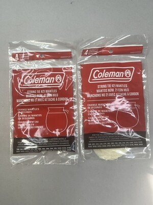 Coleman String Tie #21 Lantern Mantles 2 Packs (4 in each) Sealed New 09212020