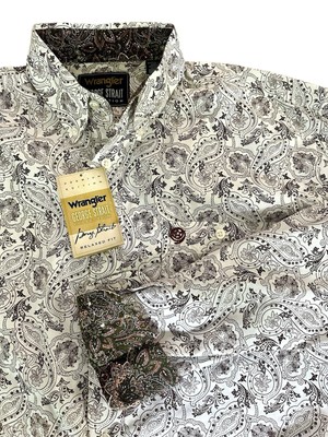 NWT Wrangler George Straight Paisley Relaxed Fit Button Down - Mens Size Large
