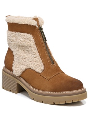 Женские кожаные ботильоны NATURALIZER коричневого цвета Comfort Jett с круглым носком и блочным каблуком, 6 М