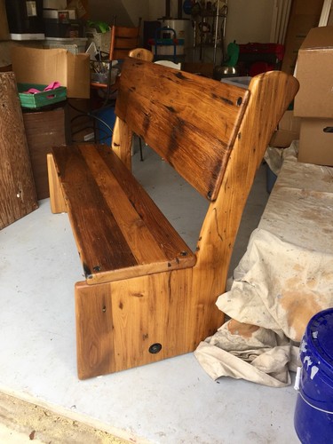 Wormy Chestnut Farm Table Benches matching pair